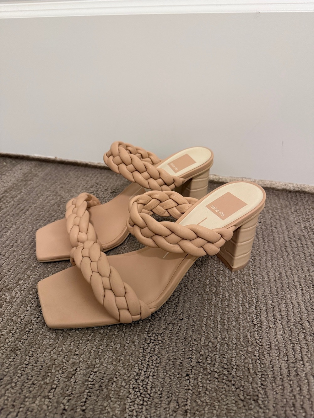 Dolce Vita Braided Nude Block Heel Sandals